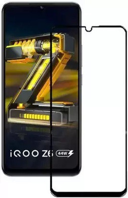 LIKEDESIGN Edge To Edge Tempered Glass for iQOO Z6 44W, Vivo iQOO Z6 44W, iQOO Z6(Pack of 1)