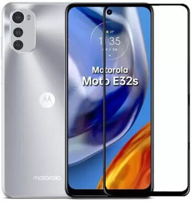 welldesign Edge To Edge Tempered Glass for Moto E32s, MOTOROLA Moto E32s(Pack of 1)