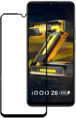 LIKEDESIGN Edge To Edge Tempered Glass for iQOO Z6 44W, Vivo iQOO Z6 44W, iQOO Z6(Pack of 1)
