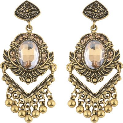 SILVER SHINE SILVER SHINE Atrractive Delicated Patry Wear Golden Dangle Earring For Women Girl Alloy Drops & Danglers