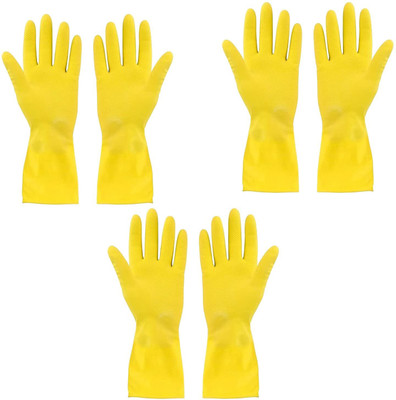 DEBS CARE Reusable Rubber Stretchable Hand Gloves (3 Pair) for Kitchen Gardening Shoulder Glove