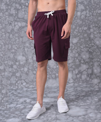 CAMPUS SUTRA Solid Men Maroon Regular Shorts