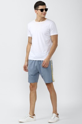 PETER ENGLAND Solid Men Blue Regular Shorts