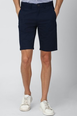 PETER ENGLAND Solid Men Dark Blue Regular Shorts
