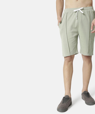 CAMPUS SUTRA Solid Men Light Green Regular Shorts