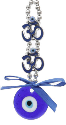 ayoni Om Shakti Evil Eye Decorative Showpiece  -  16 cm(Ceramic, Polyresin, Blue, Silver)