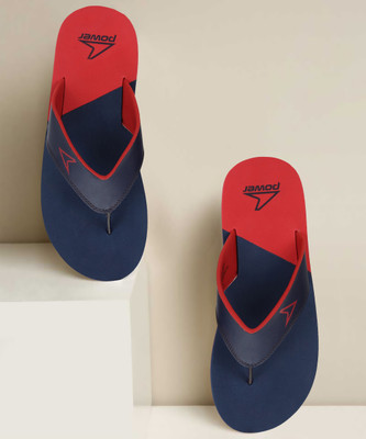 POWER Men POWER DUO-M Flip Flops(Blue, Red , 9)