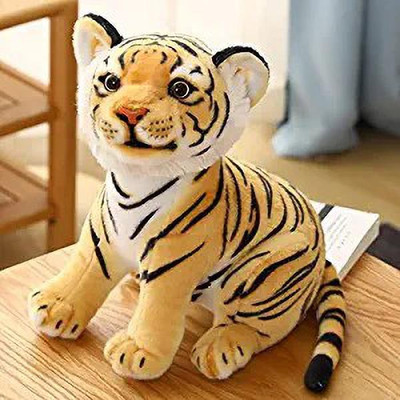 Tickles Siberian Jungle Tiger Soft Stuffed Animal Plush Toy for Kid  - 35 cm(Yellow & Black)