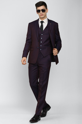 VAN HEUSEN Single Breasted - 2 button Solid Men Suit