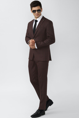 PETER ENGLAND Single Breasted - 2 button Checkered Men Suit
