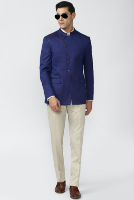 PETER ENGLAND Single Breasted - 2 button Solid Men Suit