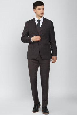 VAN HEUSEN Single Breasted - 2 button Checkered Men Suit