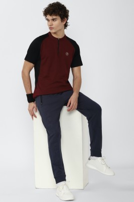 VAN HEUSEN Solid Men Round Neck Maroon T-Shirt