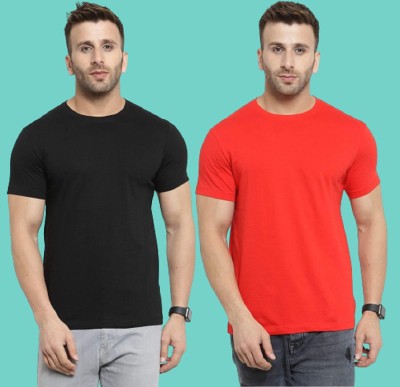 COUPLESTUFF.IN Solid Men Round Neck Multicolor T-Shirt