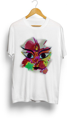 OikotaanTees Graphic Print Men Round Neck White T-Shirt