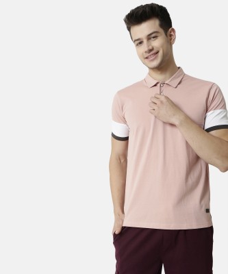 CAMPUS SUTRA Colorblock Men Round Neck Pink T-Shirt