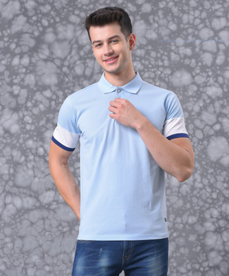 CAMPUS SUTRA Self Design Men Round Neck Blue T-Shirt