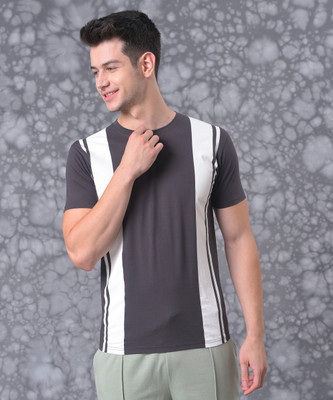 CAMPUS SUTRA Self Design Men Round Neck Black T-Shirt