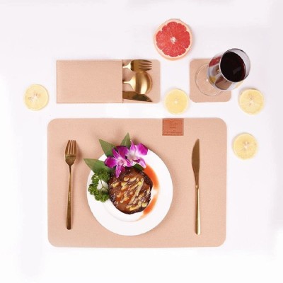 HomeCloud Rectangular Pack of 1 Table Placemat(Beige, Polyester)