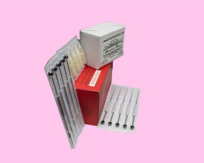 Mumbai Tattoo RED 5FT - 5F COMBO PACK Disposable Flat Liner Tattoo Needles(Pack of 50)