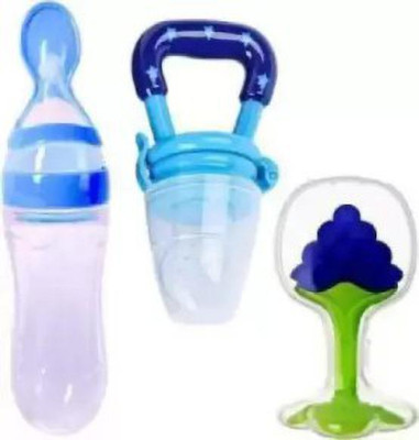 smilykid BABY food feeder ,fruit nibbler and teether BPA free silicon (Blue) Teether and Feeder(Blue)