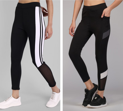kronmenien Color Block Women Black, White Tights