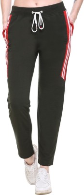 S.L. Madhok Striped Women Black Track Pants