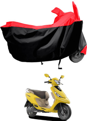 Amexride Two Wheeler Cover for TVS(Scooty Zest 110, Red, Black)