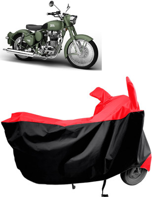 Amexride Two Wheeler Cover for Royal Enfield(Battle Green, Red)