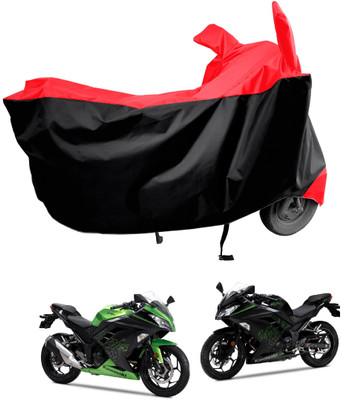 Amexride Two Wheeler Cover for Kawasaki(Ninja 300 BS6, Red, Black)
