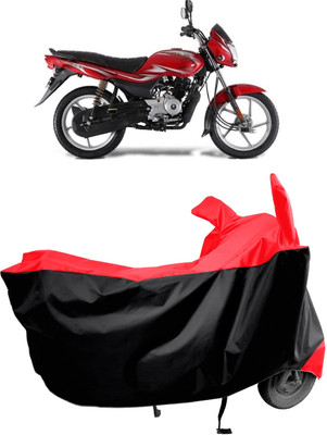 Amexride Two Wheeler Cover for Bajaj(Platina 100 BS6, Red, Black)