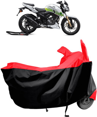 Amexride Two Wheeler Cover for TVS(Apache RTR 200 Fi E100, Red, Black)