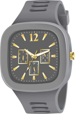 Rage_Grey_1103_Shopsy Stylish Attractive Dial Leather Strap Watch Analog Watch - For Men