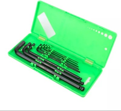 hanbon 651801 long Ball point 9 pcs Allen Key set Hanbon Long 9pcs ball hex wrench set 1.5mm to 10mm Double Sided L Type Wrench(Pack of 9)