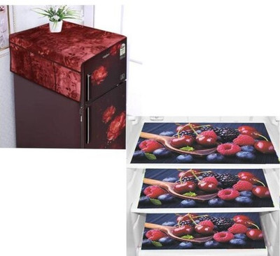 DPA Collection Refrigerator  Cover(Width: 99 cm, Maroon)