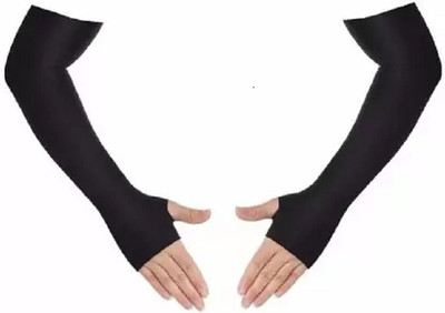 Red Ballons Nylon Arm Sleeve For Men & Women(Free, Black)