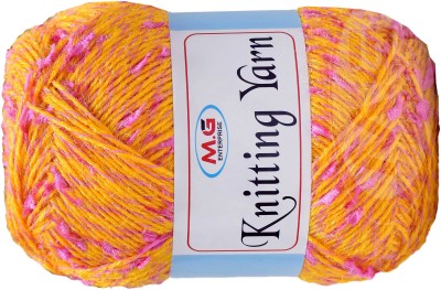 Simi Enterprise Knitting Yarn Thick Chunky Wool Yellow pink 300 gm Knitting Needles. Art-IJA
