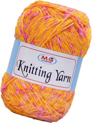 M.G Enterprise Knitting Yarn Thick Chunky Wool Yellow pink 400 gm Knitting Needles. Art-IJA