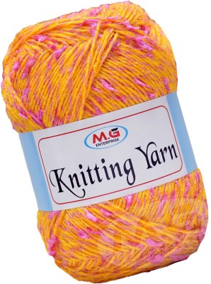 M.G Enterprise Knitting Yarn Thick Chunky Wool Yellow pink 500 gm Knitting Needles. Art-IJA
