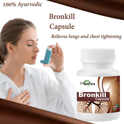 Hashmi Bronkill Capsule | Helps to Relieves lungs and chest tightening & asthma attack(20 Capsules)