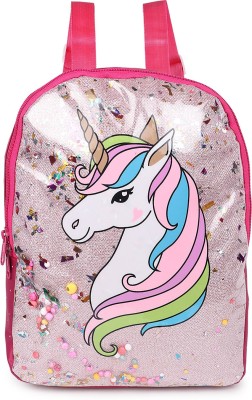 Nia Creations Kids Glitter Cartoon Character Unicorn Shoulder Backpack 2 L Backpack(Pink)
