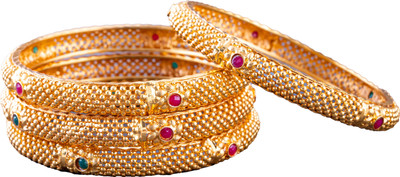 YuviKrissh Alloy Gold-plated Bangle Set