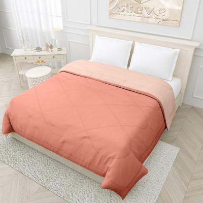 STEVE Solid Double Comforter for  Mild Winter(Microfiber, Peach, Pink)