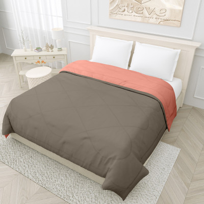 STEVE Solid Double Comforter for  Mild Winter(Microfiber, Pink, Taupe)