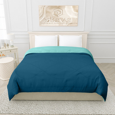 STEVE Solid Single Comforter for  Mild Winter(Microfiber, Teal Green, Aqua Blue)