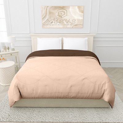 STEVE Solid Single Comforter for  Mild Winter(Microfiber, Peach, Brown)