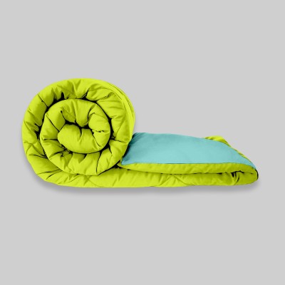 KORBIN Solid Double Comforter for  Mild Winter(Microfiber, Aqua Blue, Green Olive)