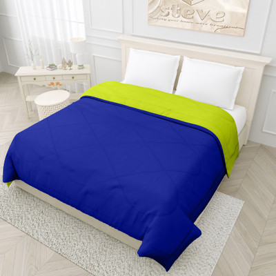 STEVE Solid Single Comforter for  Mild Winter(Microfiber, Green, Blue)