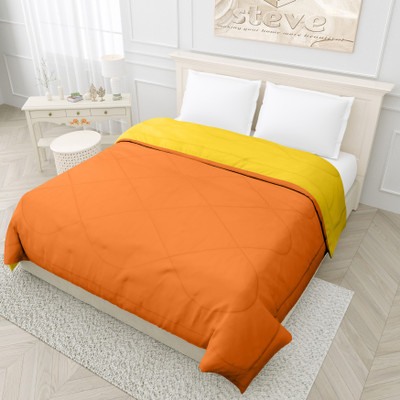 STEVE Solid Double Comforter for  Heavy Winter(Microfiber, Yellow, Orange)
