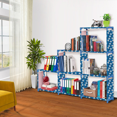 XENABO Before Christmas Print 9 Layer Simple Bookshelf/Multipurpose Rack Metal Open Book Shelf(Finish Color - Light Blue, DIY(Do-It-Yourself))